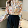 Topluxster Fashion flower print ladies blouse - Image 5